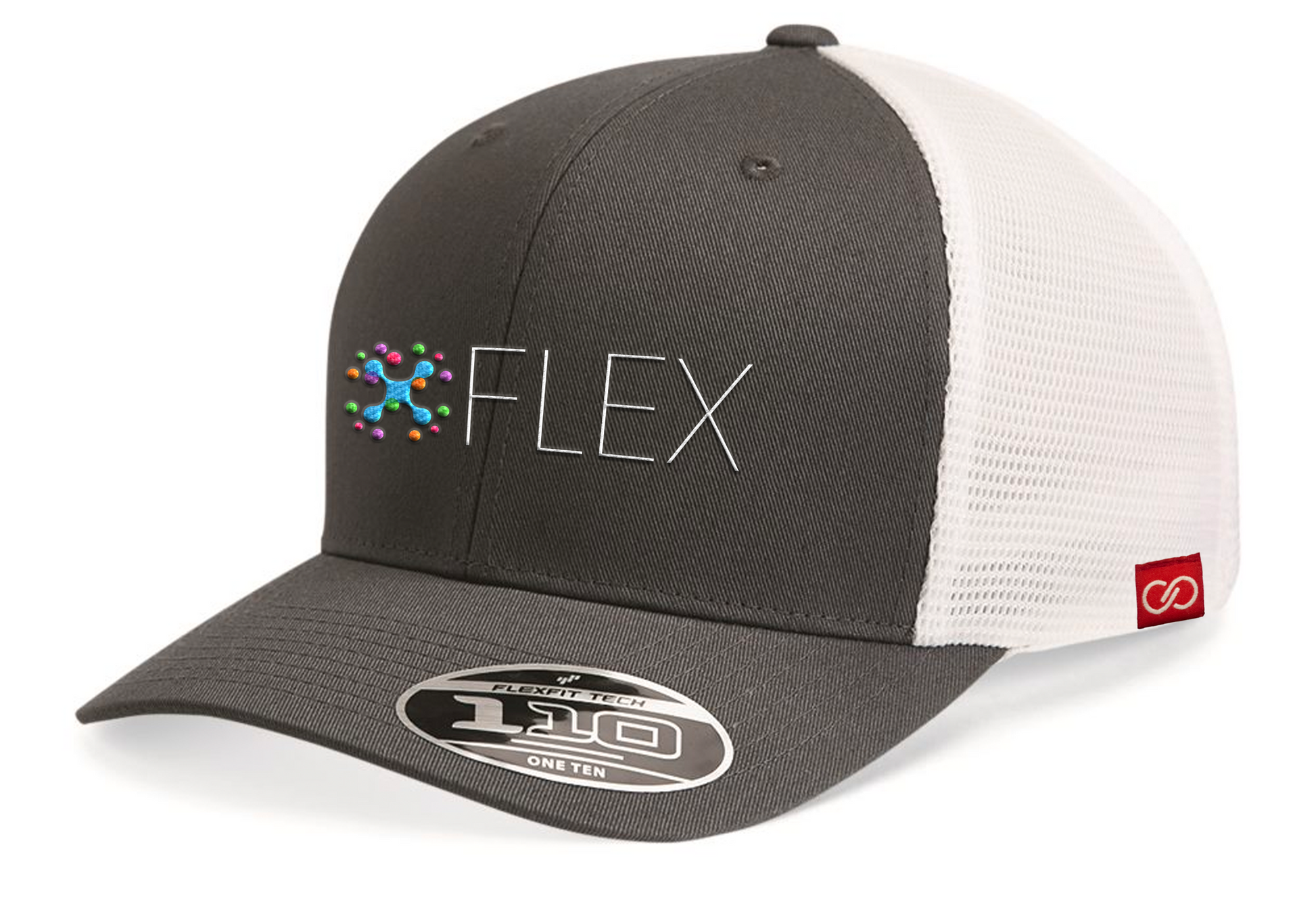 FLEX charcoal gray / white snapback hat – FLEX Gear