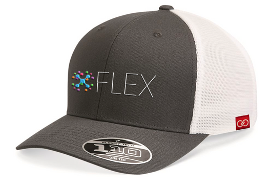 FLEX charcoal gray / white snapback hat