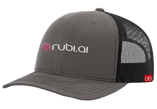 Rubi.AI charcoal gray / black snapback hat