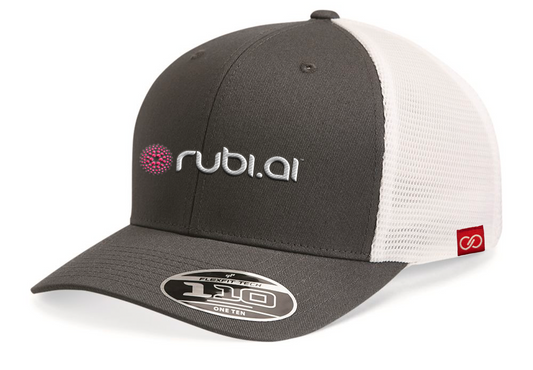 Rubi.AI charcoal gray / white snapback hat